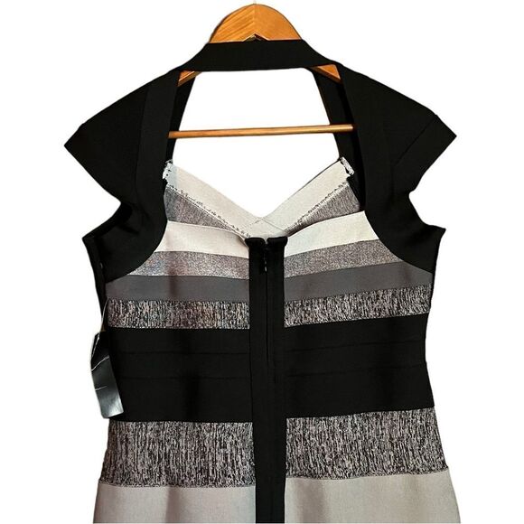 VENUS Black and Gray Striped Dress - Picture 10 of 10